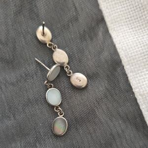 Sterling and Mother of Pearl Drop Earrings